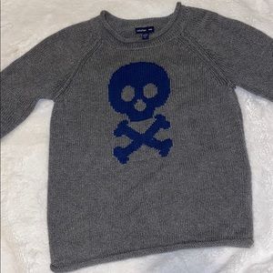 Gray Toddler Baby Gap Cotton Sweater Skull Design